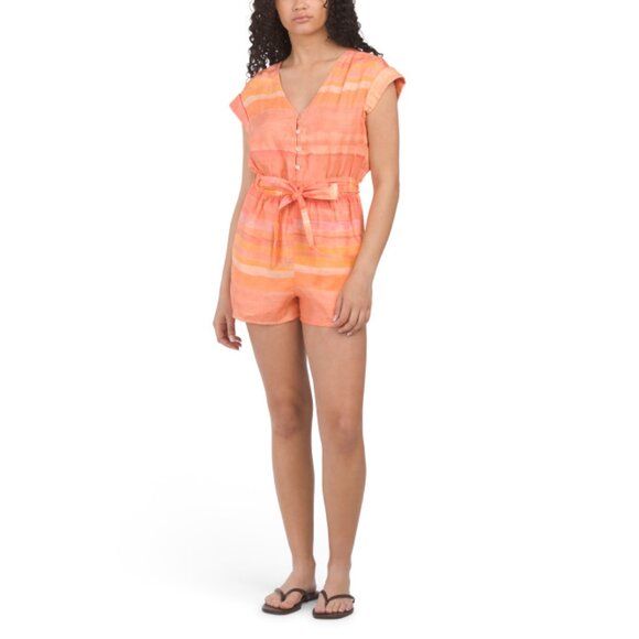 CLOTH & STONE Pants - CLOTH & STONE Stripe Linen Cap Sleeve Romper